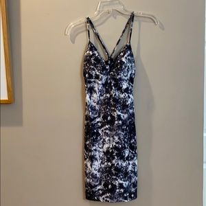 Athleta XS black & white print dress.